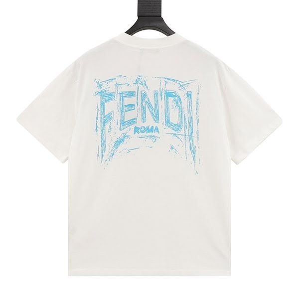フェンディ ロゴ プリント コットン Tシャツ コピー fes50020